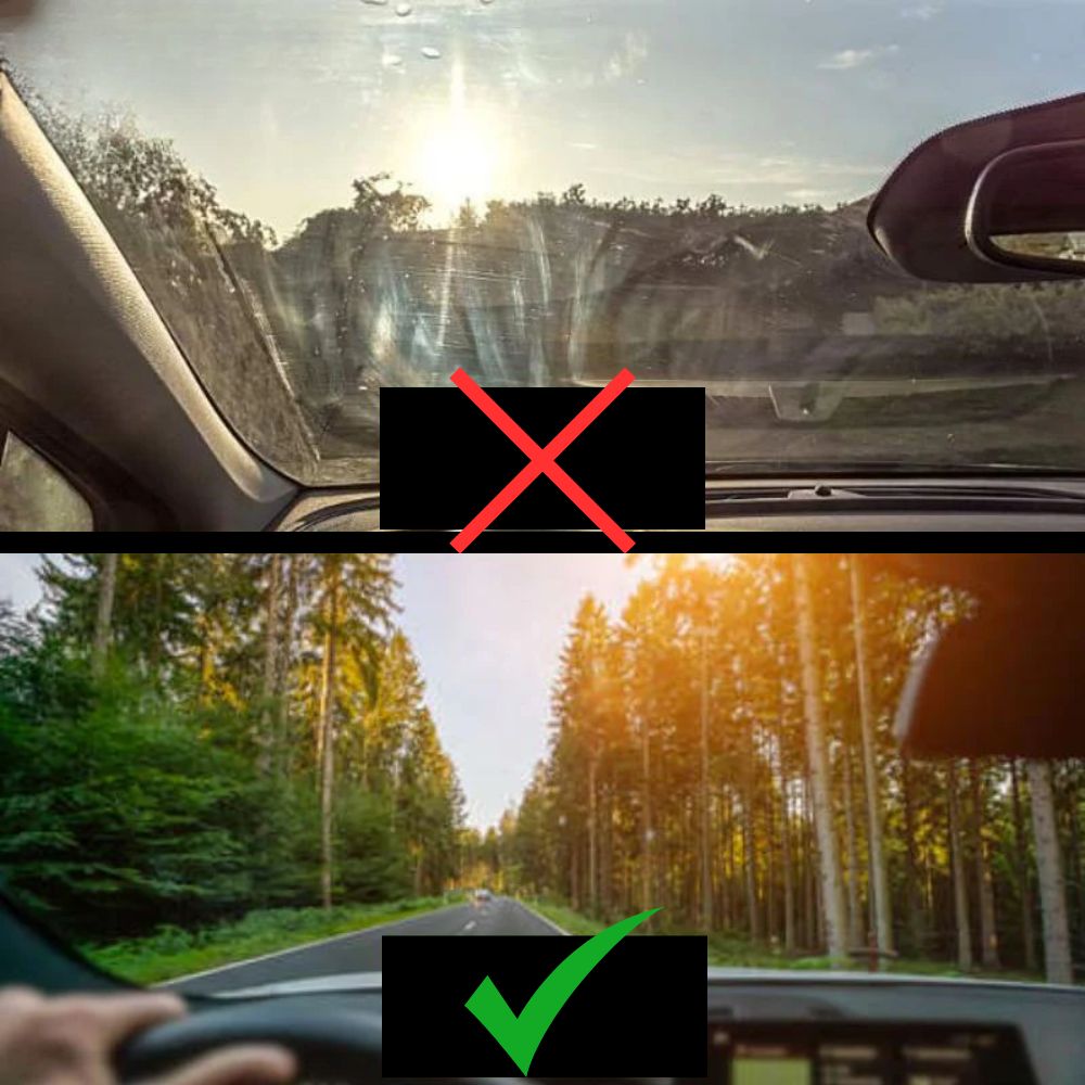 Brosse de nettoyage des vitres de voiture (2 microfibres incluses)