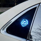 Oppladbar LED-logo for bil - neonlyseffekt