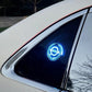 Oppladbar LED-logo for bil - neonlyseffekt